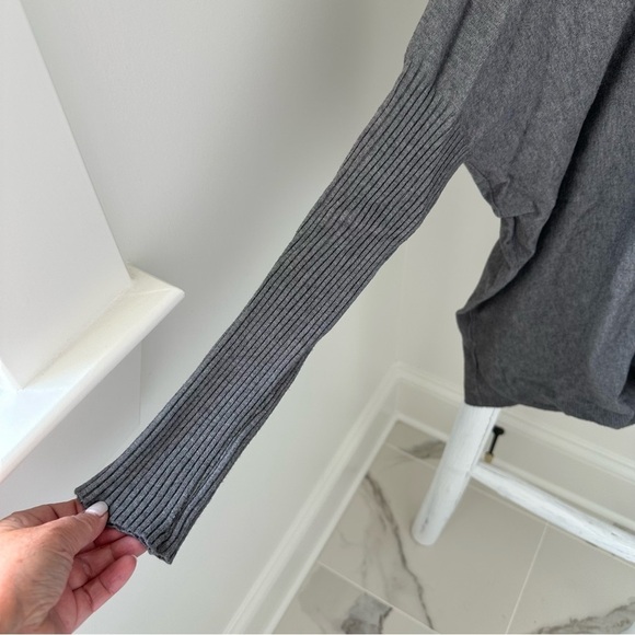 Dreamers Oversized Gray Cowl Neck Flowy Tunic Sweater SZ Large - Picture 3 of 12